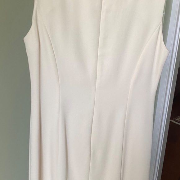 Casual dress in cream with a cover in blue. EU size 42 - Picture 4 of 9